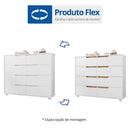 Cômoda 8 Gavetas Doble Branco/Freijó