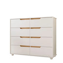 Cômoda 8 Gavetas Doble Branco/Freijó