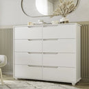 Cômoda 8 Gavetas Doble Branco/Freijó